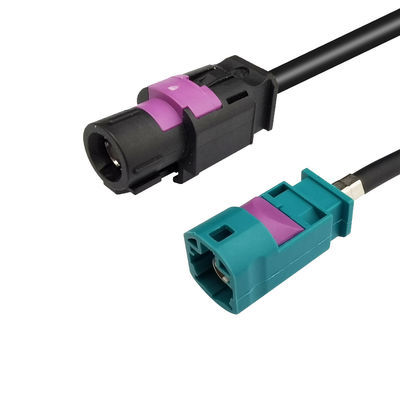 Durable Coaxial FAKRA HSD LVDS 4 Pin Cable , Straight HSD Female To Male Cable