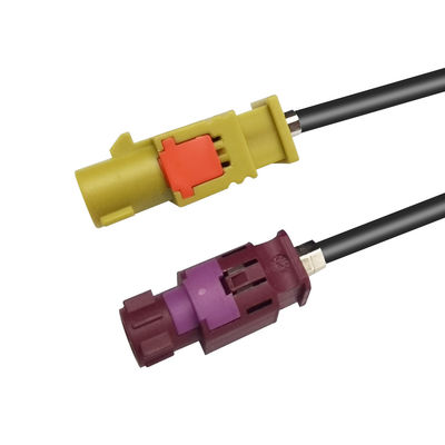 Automotive FAKRA HSD Cable Assembly 4 Pins D Code To K Code Connector